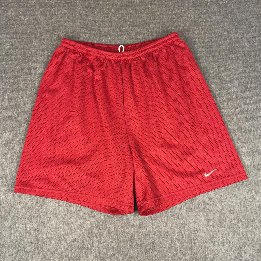 Vintage Nike Shorts Youth Medium (8-10) Red Mesh Baggy Basketball Made USA 90s
